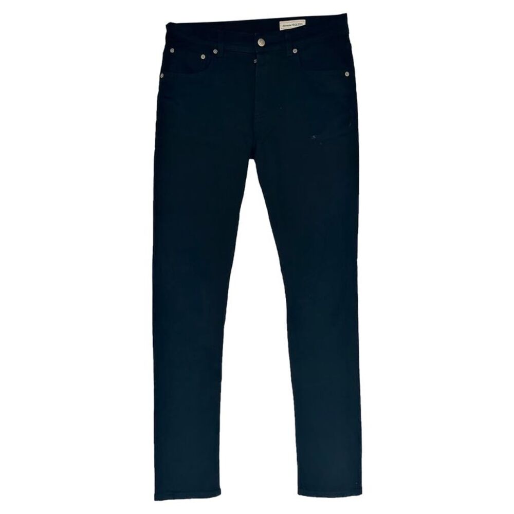 Alexander Mcqueen Logo-Embroidered Slim-Fit Jeans in Black Cotton